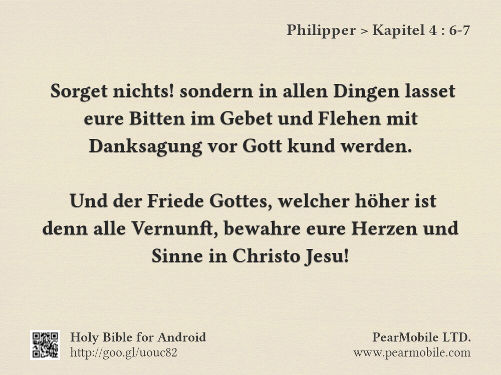 Philipper, Kapitel 4:6-7